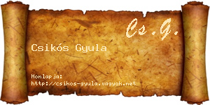 Csikós Gyula névjegykártya